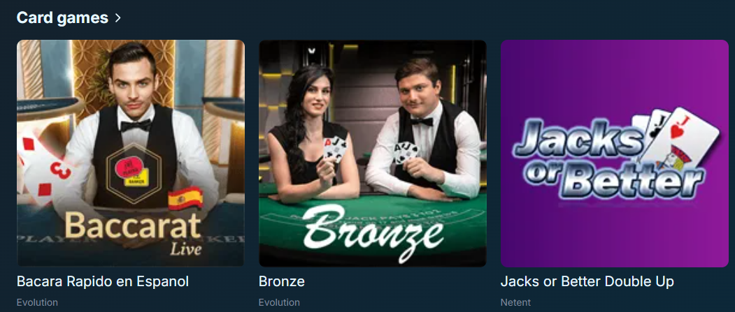 Ubet Me Card Games Baccarat Bronze Jacks