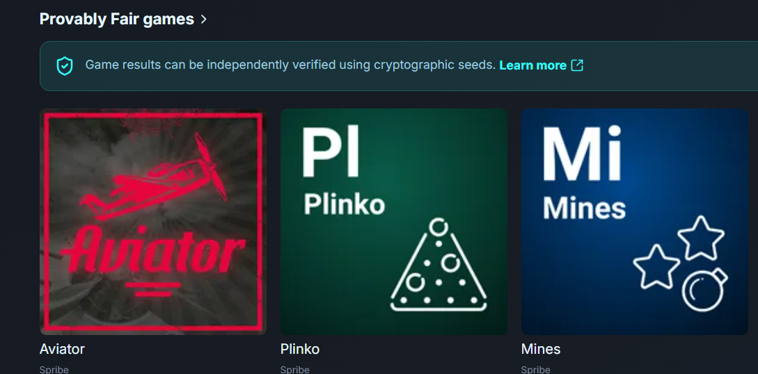 Ubet Me Provably Fair Aviator Plinko Mines